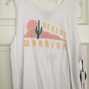 Amuse Society Desert Wave White Tank Top